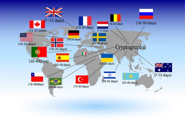 Přepravní Destinace Číny Celého Světa — Stockový vektor