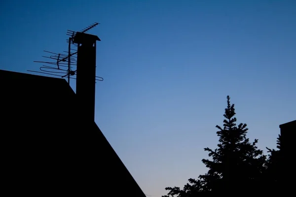 silhouette of a tv antenna