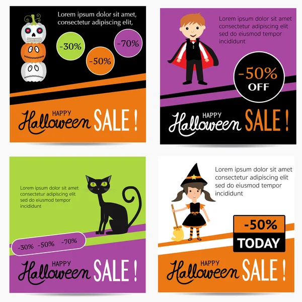 Banner di vendita di Halloween con vettore. illustrazione EPS10 . — Vettoriale Stock