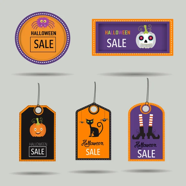 Vettore di distintivi di vendita di Halloween. illustrazione EPS10 . — Vettoriale Stock