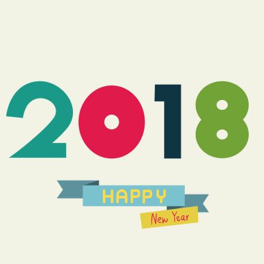 Mutlu yeni yıl 2018 el kavramı tasarlamak yazı 