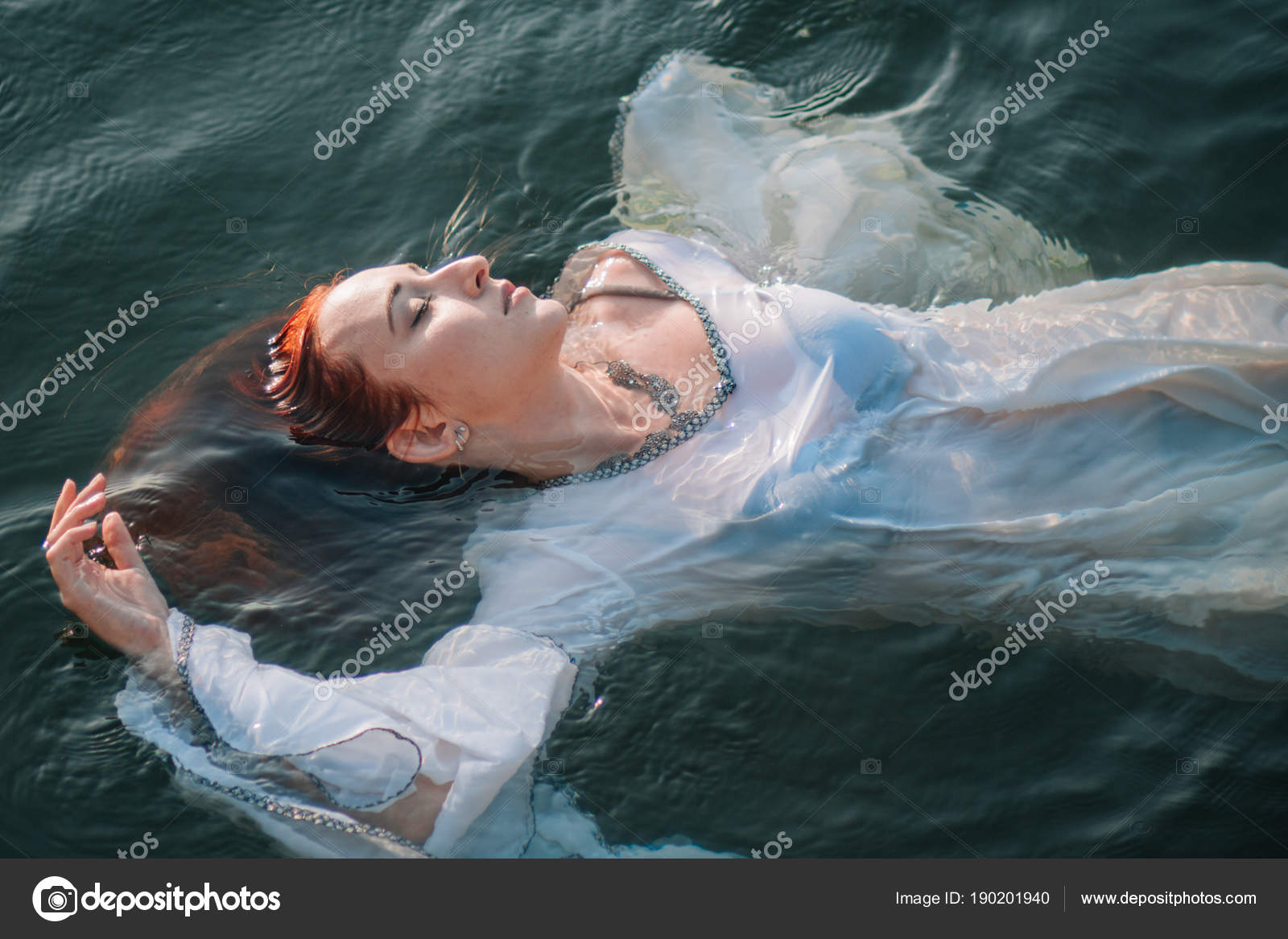 model floating in water