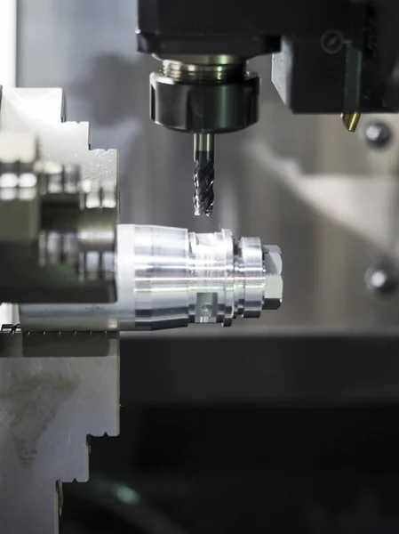 Machining automotive part by cnc turning machine — Stock Photo, Image