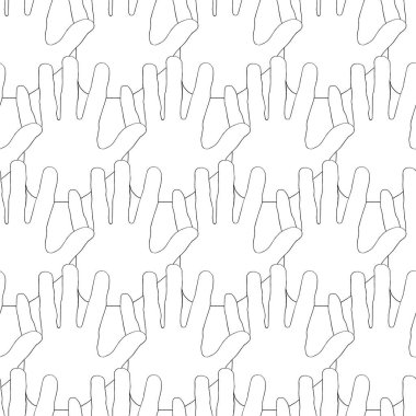 Elle kusursuz vektör deseni. Kağıt, kumaş ve arkaplan tasarımı için minimalist doğrusal desen.