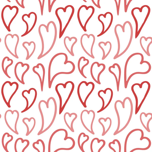 有心脏的矢量无缝图案 用于织物 纸张和室内设计 情人节 — 图库矢量图片#