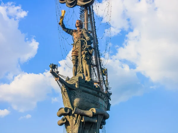 Moskova, Rusya - Ağustos 10: büyük, Ağustos'ta Peter için anıt 10,2016 Moskova — Stok fotoğraf