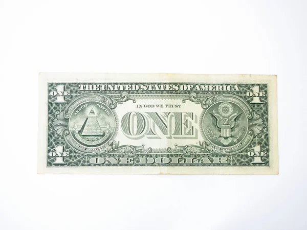 Κλείσιμο απομόνωσης ενός δολαρίου σε λευκό φόντο. — Φωτογραφία Αρχείου