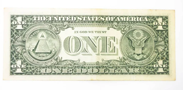 Primo piano di un dollaro isolato su sfondo bianco . — Foto Stock