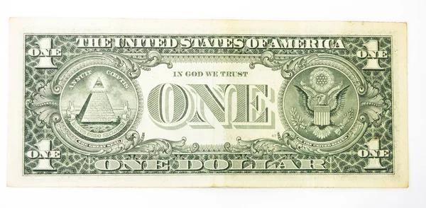 Fechar de um dólar isolado no fundo branco . Imagem De Stock