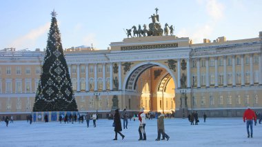 Kışın St. Petersburg Palace square