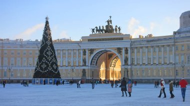 Kışın St. Petersburg Palace square