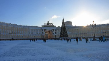 Kışın St. Petersburg Palace square