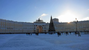 Kışın St. Petersburg Palace square