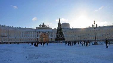 Kışın St. Petersburg Palace square