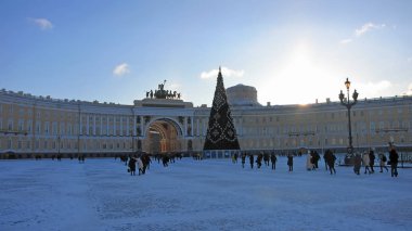 Kışın St. Petersburg Palace square
