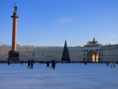 Kışın St. Petersburg Palace square