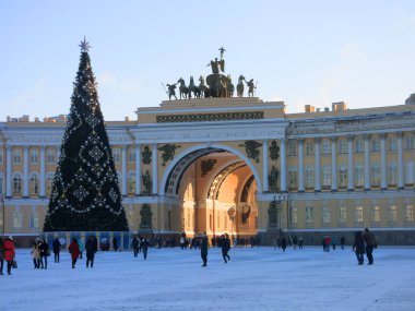 Kışın St. Petersburg Palace square