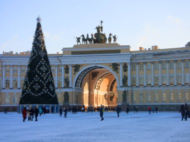 Kışın St. Petersburg Palace square