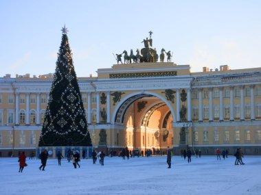 Kışın St. Petersburg Palace square