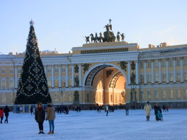 Kışın St. Petersburg Palace square