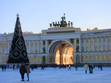 Kışın St. Petersburg Palace square
