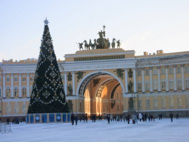 Kışın St. Petersburg Palace square
