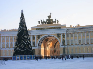 Kışın St. Petersburg Palace square