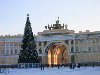 Kışın St. Petersburg Palace square