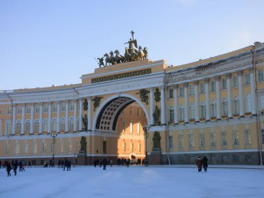 Kışın St. Petersburg Palace square