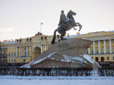 Saint Petersburg, Rusya. Bronz atlı anıt.