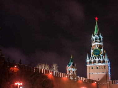 Moskova Kulesi kremlin, gece