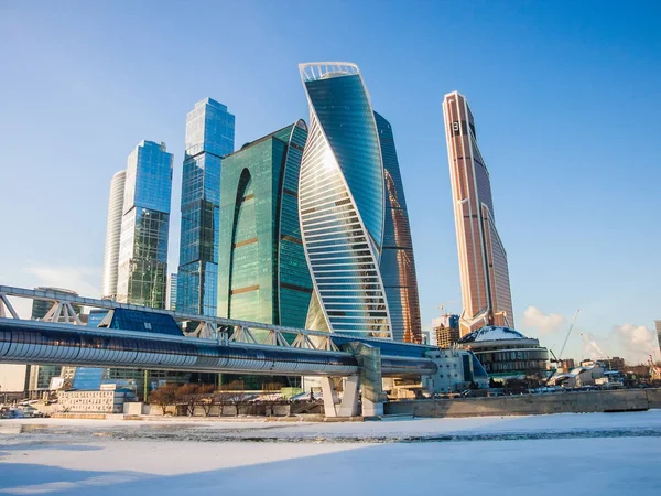 Obchodní centrum Moscow City v zimě. — Stock fotografie