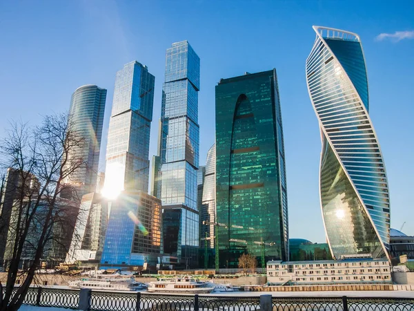 Obchodní centrum Moscow City v zimě. — Stock fotografie