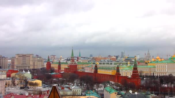 Panoramautsikt över Moskva Kreml. — Stockvideo
