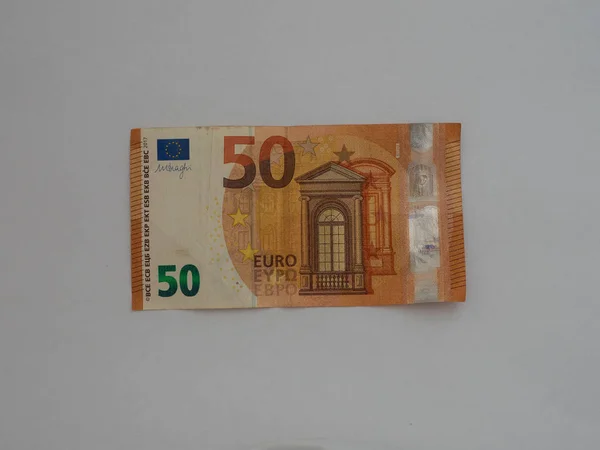 孤立的50欧元背景 — 图库照片