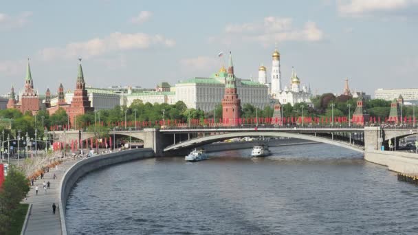 Uitzicht Moskou Kremlin Stadscentrum Rusland — Stockvideo