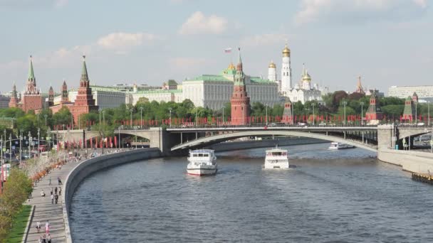 Uitzicht Moskou Kremlin Stadscentrum Rusland — Stockvideo