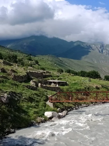 Antiga Aldeia Upper Balkaria Montanhas Caucasianas Rússia — Fotografia de Stock