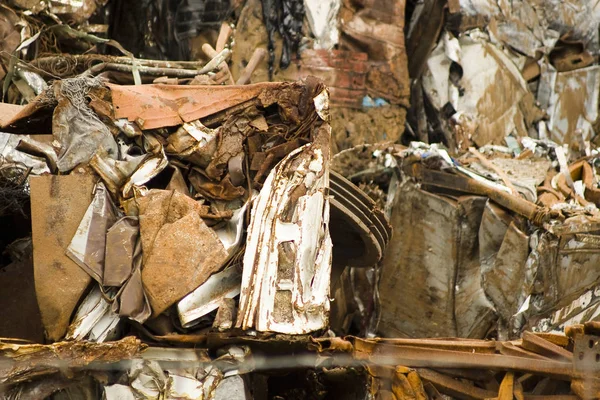 Scrap metal dump. A variety of scrap metal lies in a heap