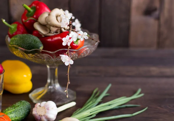 Mélange Différents Légumes Sur Table — Photo