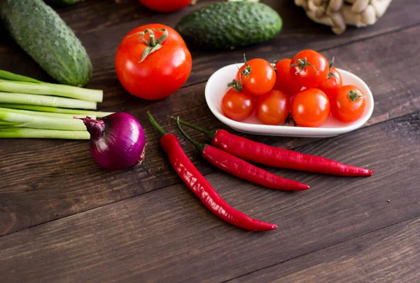 Mezcla Diferentes Verduras Sobre Mesa — Foto de Stock