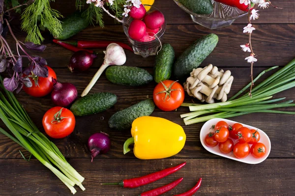 Mezcla Diferentes Verduras Sobre Mesa — Foto de Stock