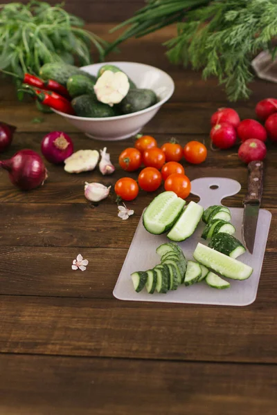 Mezcla Diferentes Verduras Sobre Mesa — Foto de Stock