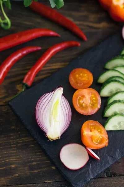 Mezcla Diferentes Verduras Sobre Mesa — Foto de Stock