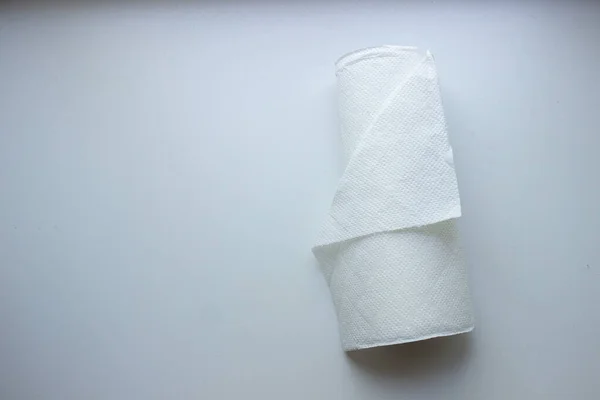 Roll White Paper Towels White Background — Stock Photo, Image