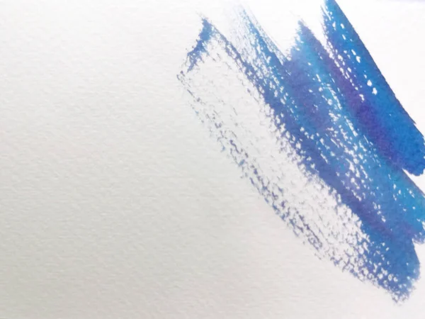 Aquarelle Abstraite Fond Rayures Bleues Pinceau Sur Fond Papier Blanc — Photo