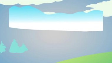 Yeşil tepelerle çevrili gür bir çayır üzerindeki sığır tezgahının bahar ve pullanma hareketi. Mavi gökyüzü altında yüksek otlaklar ve Skyline 'da çam ağaçlarının gölgesi.