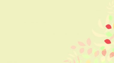 Çiçeklerin ve bitkilerin animasyon grafiklerini farklı yumuşak sonbahar renkleriyle çözün. Kısa bir süre sonra sarı arka planda kıvrımlı tepeli iki kuş uzun bir mesaja bakar.