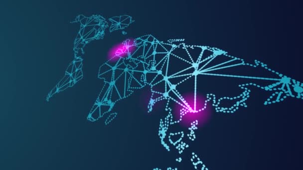 Animación Del Mapa Que Muestra Casos Crecientes Infecciones Por Virus — Vídeos de Stock