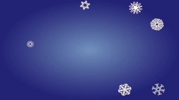 Speed Ramping Slide Animation Christmas Winter Animation Many Snowflakes Different — Stock Video